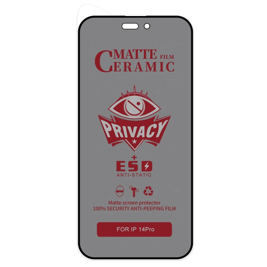 For iPhone 14 Pro Full Coverage Frosted Privacy Ceramic Film by buy2fix