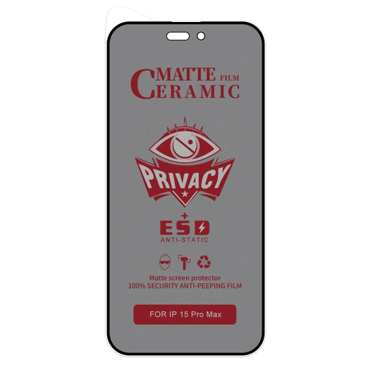 For iPhone 15 Pro Max 25pcs Full Coverage Frosted Privacy Ceramic Film by buy2fix