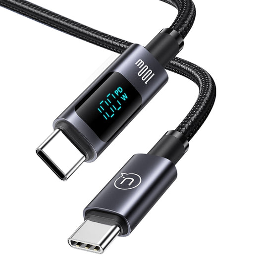 USAMS US-SJ671 Type-C To Type-C 100W Fast Charge Digital Display Data Cable, Length: 1.2m(Black) by USAMS