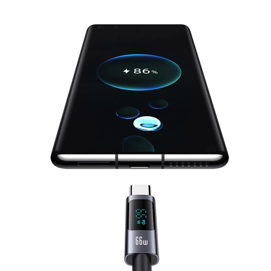 USAMS US-SJ673 USB To Type-C 6A Fast Charge Digital Display Data Cable, Length: 1.2m(Black) by USAMS