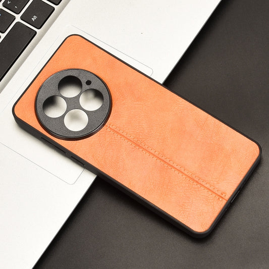 For OnePlus 13 Cow Pattern Sewing Back Cover Phone Case(Orange) by buy2fix