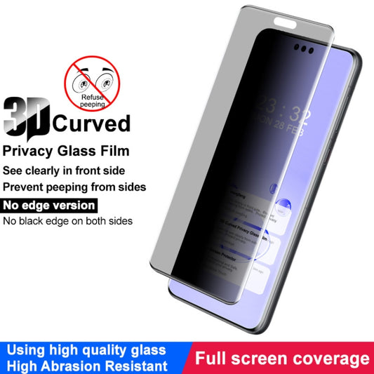 For Huawei Mate 60 Pro imak No Edge Version 3D Curved Privacy Full Screen Tempered Glass Film by imak