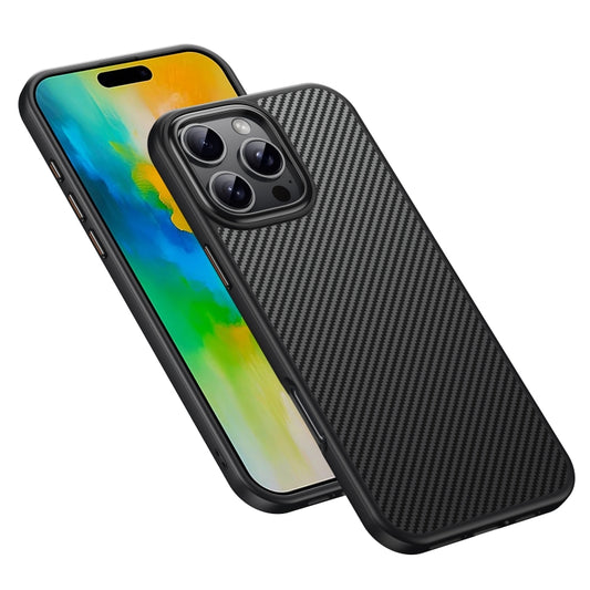 For iPhone 16 Pro Max Kevlar Fiber Shockproof MagSafe Phone Case(Black) by buy2fix