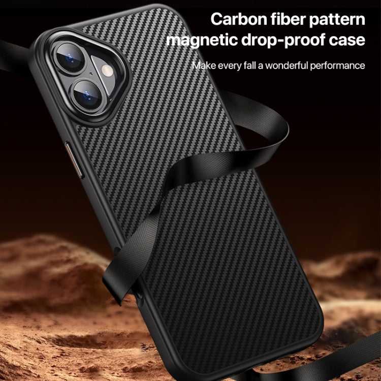 For iPhone 16 Kevlar Fiber Shockproof MagSafe Phone Case(Black) by buy2fix