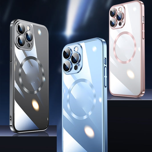 For iPhone 15 Pro Magsafe Magnetic Electroplated PC Phone Case(Silver) by buy2fix