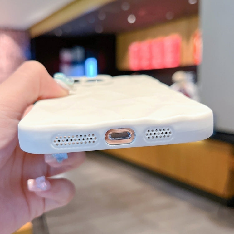 For iPhone 16 Frosted Wrinkles Texture TPU Phone Case(White) by buy2fix