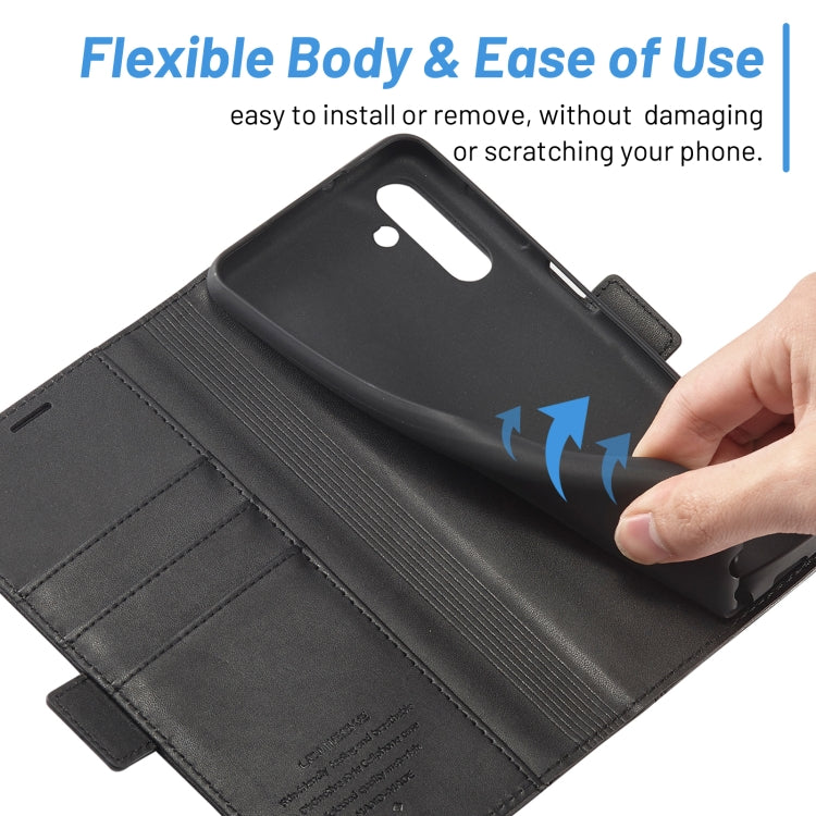 For Samsung Galaxy S24+ LC.IMEEKE Skin-friendly Card Slots Leather Phone Case(Black) by LC.IMEEKE