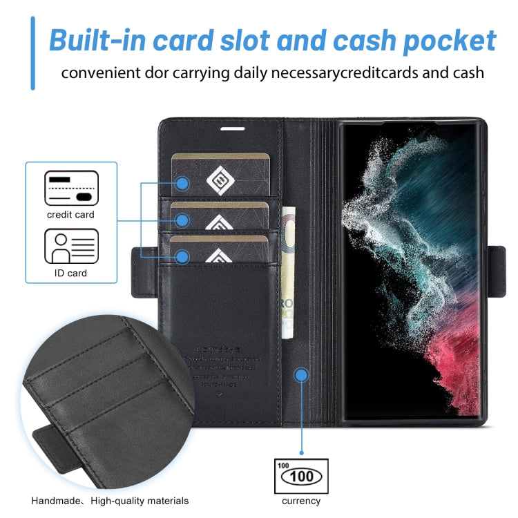 For Samsung Galaxy S24 Ultra LC.IMEEKE Skin-friendly Card Slots Leather Phone Case(Black) by LC.IMEEKE