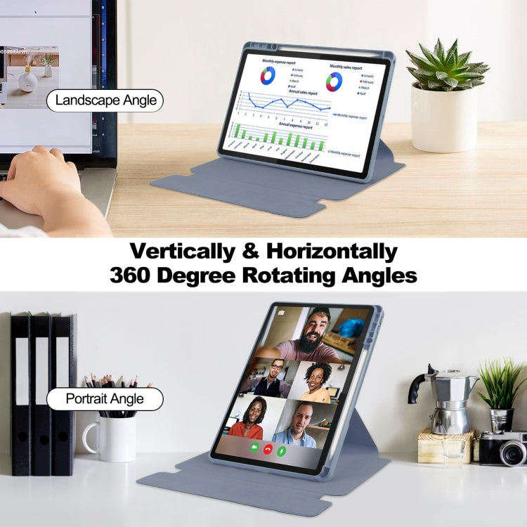 For Lenovo Tab M11/Xiaoxin Pad 11 2024 360 Rotation Transparent Smart Leather Case with Keyboard(Lavender) by buy2fix