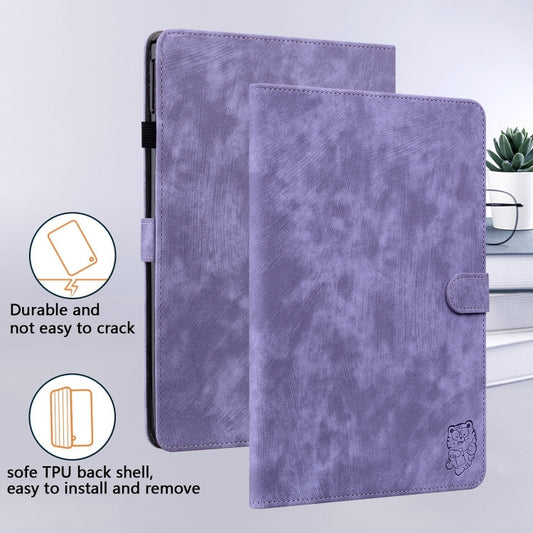 For Amazon Kindle Paperwhite 5 2024 Tiger Pattern Flip Leather Tablet Case(Purple) by buy2fix
