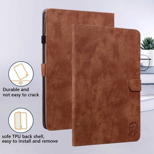 For Amazon Kindle Paperwhite 5 2024 Tiger Pattern Flip Leather Tablet Case(Brown) by buy2fix