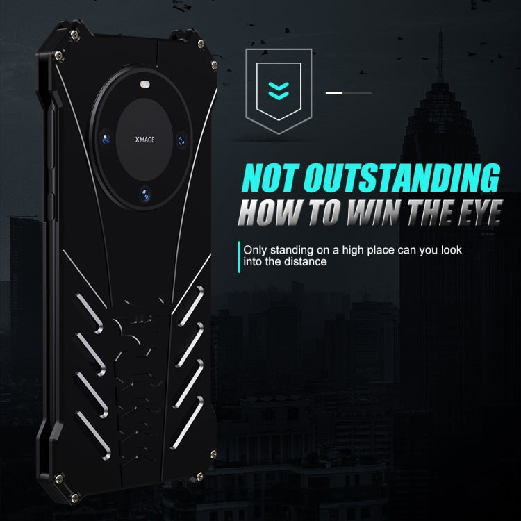 For Huawei Mate 60 R-JUST Batman Metal Mobile Phone Protective Case(Black) by R-JUST