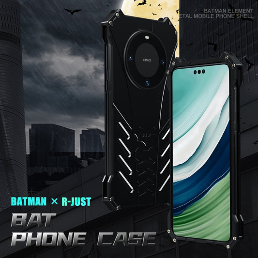 For Huawei Mate 60 Pro R-JUST Batman Metal Mobile Phone Protective Case(Black) by R-JUST