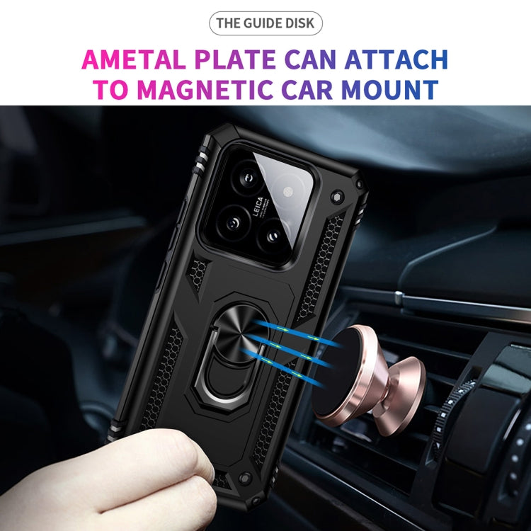 For Xiaomi 14 Pro Shockproof TPU + PC Phone Case with Holder(Black) by buy2fix