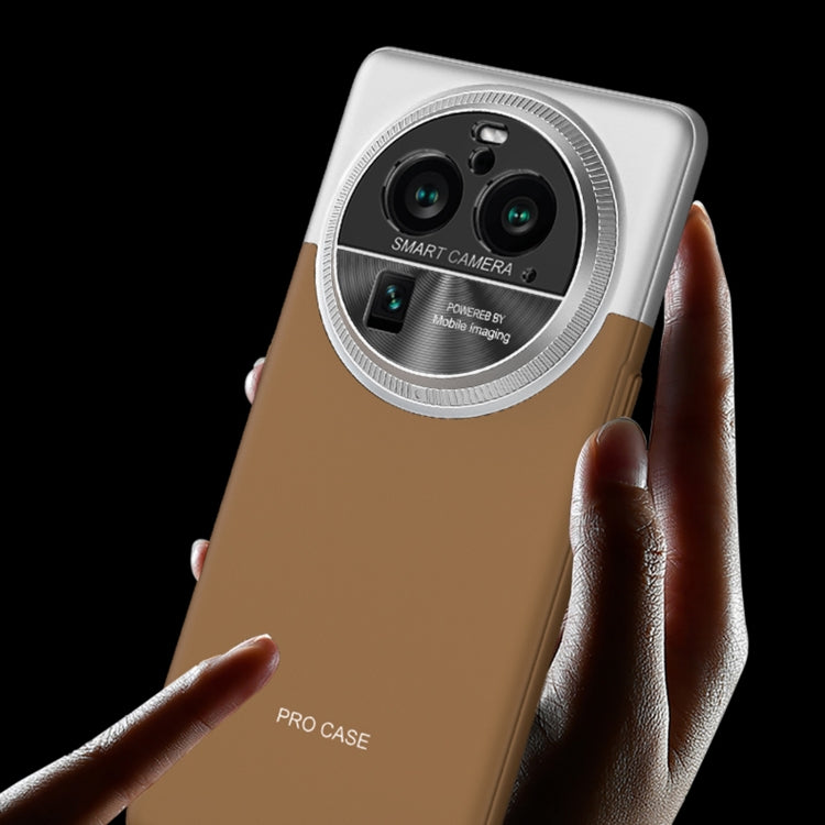 For OPPO Find X6 Pro GKK Mortise-Tenon Connection Contrast Color Shockproof Phone Case(Brown) by GKK