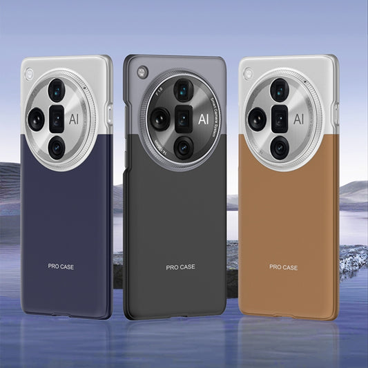 For OPPO Find X7 Ultra GKK Mortise-Tenon Connection Contrast Color Shockproof Phone Case(Brown) by GKK