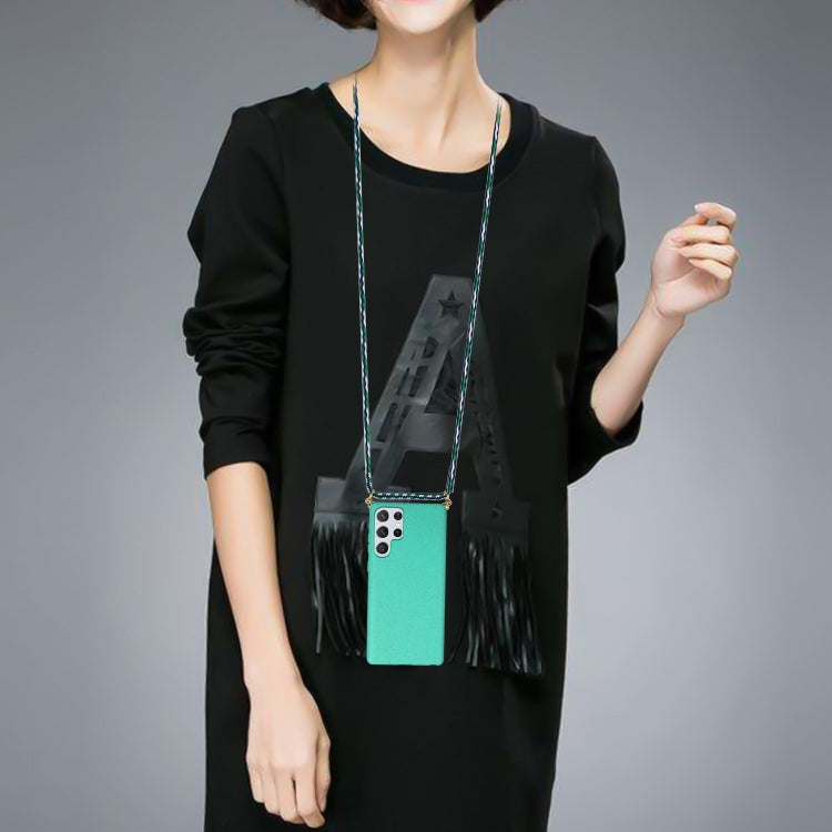 For Samsung Galaxy S24 Ultra 5G Wheat Straw Material + TPU Phone Case with Lanyard(Green) by buy2fix