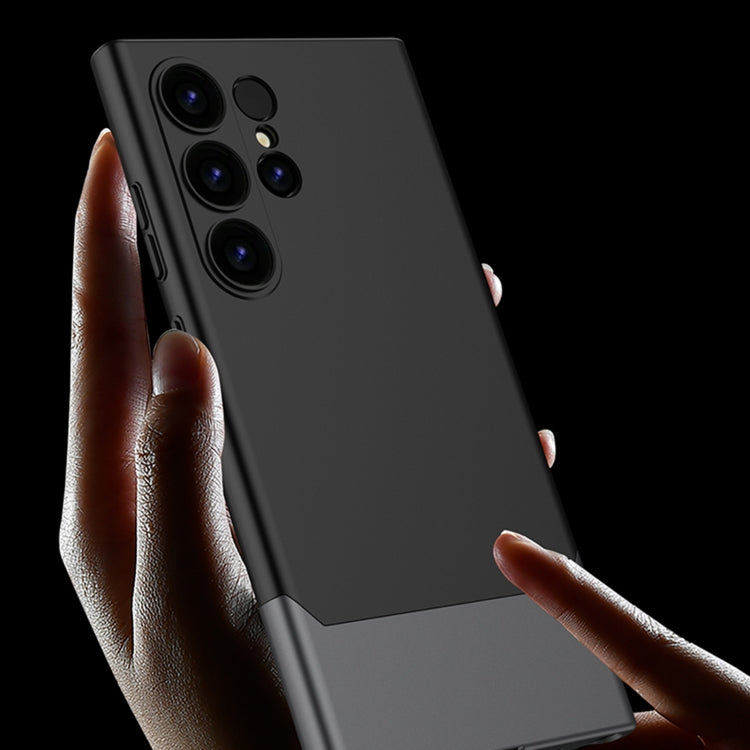 For Samsung Galaxy S24 Ultra 5G GKK Mortise-Tenon Connection Contrast Color Shockproof Phone Case(Black Silver) by GKK