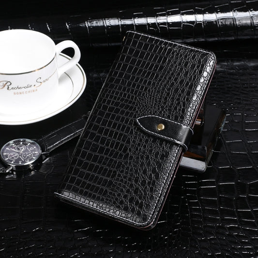 For OnePlus 12 idewei Crocodile Texture Leather Phone Case(Black) by idewei