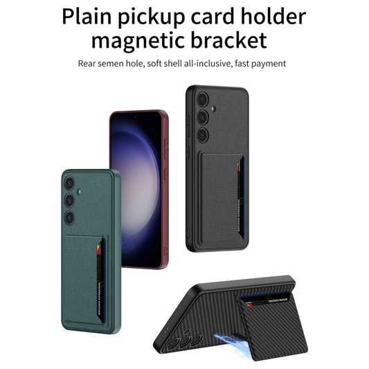 For Samsung Galaxy S24+ 5G GKK Ultra-thin Leather Card Slots Phone Case With Magnetic Holder(Red) by GKK