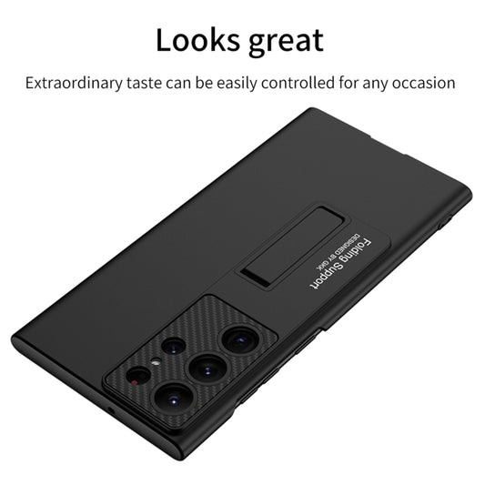 For Samsung Galaxy S24 Ultra 5G GKK Ultra-thin Shockproof Phone Case with Holder(Black) by GKK
