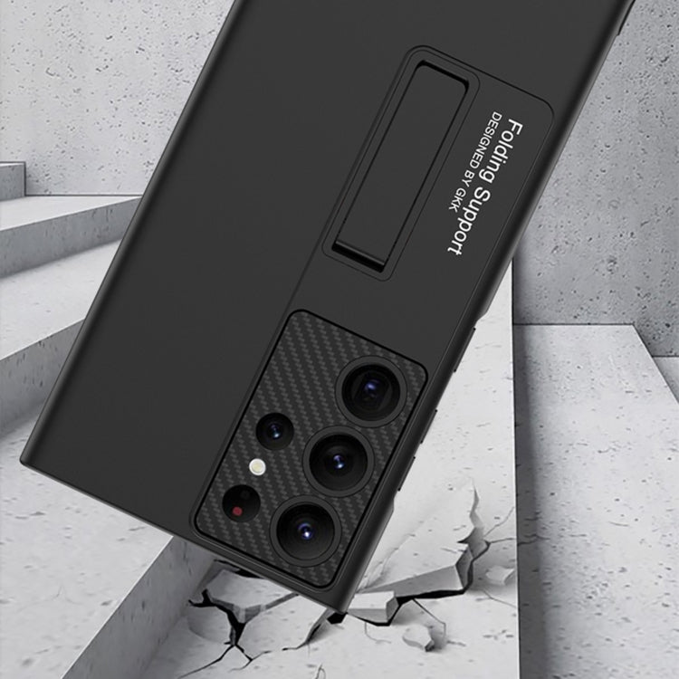 For Samsung Galaxy S24 Ultra 5G GKK Ultra-thin Shockproof Phone Case with Holder(Black) by GKK