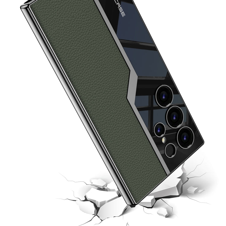 For Samsung Galaxy S24 Ultra 5G GKK Plating TPU + Leather Supercar Full Coverage Phone Case(Carbon Fiber) by GKK