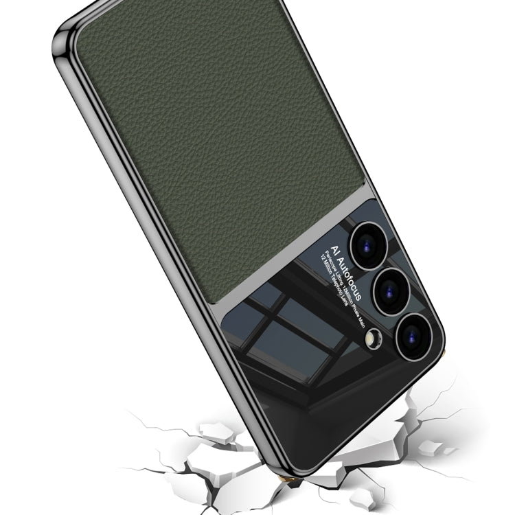 For Samsung Galaxy S24 5G GKK Plating TPU + Leather Full Coverage Phone Case(Green) by GKK