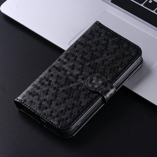 For Motorola Moto G Play 4G 2024 Honeycomb Dot Texture Leather Phone Case(Black) by buy2fix
