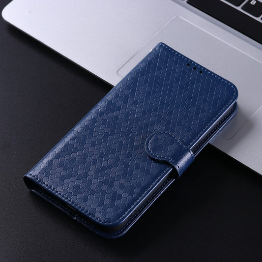 For Motorola Moto G Play 4G 2024 Honeycomb Dot Texture Leather Phone Case(Blue) by buy2fix