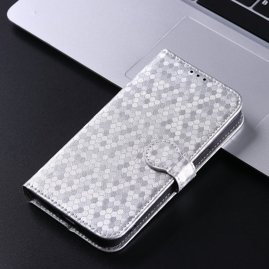 For Motorola Moto G Play 4G 2024 Honeycomb Dot Texture Leather Phone Case(Silver) by buy2fix