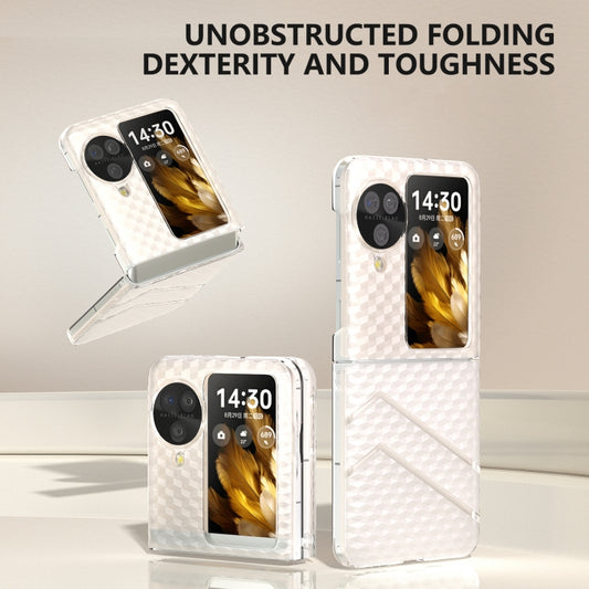 For OPPO Find N3 Flip Wave Pattern Transparent Frosted Phone Case by buy2fix