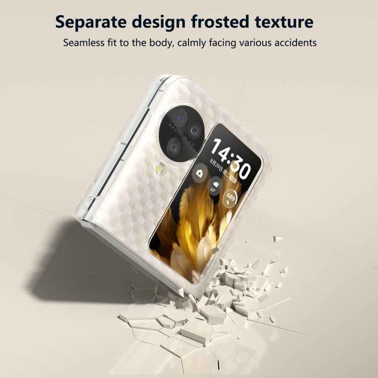 For OPPO Find N3 Flip Wave Pattern Transparent Frosted Phone Case by buy2fix