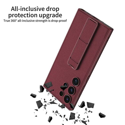 For Samsung Galaxy S24 Ultra 5G GKK Skin Feel Leather Fold Holder Phone Case(Red) by GKK