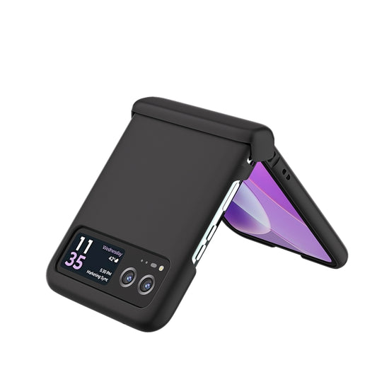 For Motorola Razr 40 3 in 1 Skin Feel PC Phone Case with Hinge(Black) by buy2fix