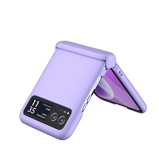 For Motorola Razr 40 3 in 1 Skin Feel PC Phone Case with Hinge(Sakura Purple) by buy2fix