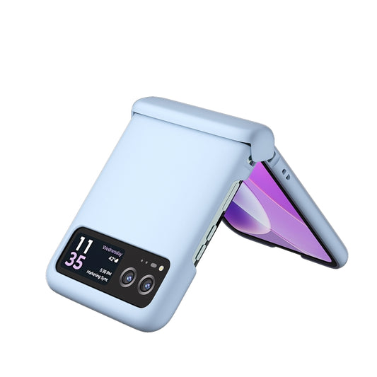 For Motorola Razr 40 3 in 1 Skin Feel PC Phone Case with Hinge(Sky Blue) by buy2fix