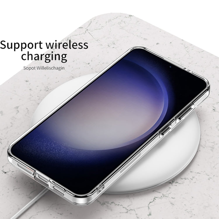 For Samsung Galaxy S24 Ultra 5G GKK Space Frame Transparent PC + TPU Phone Case with Wrist Strap(White) by GKK