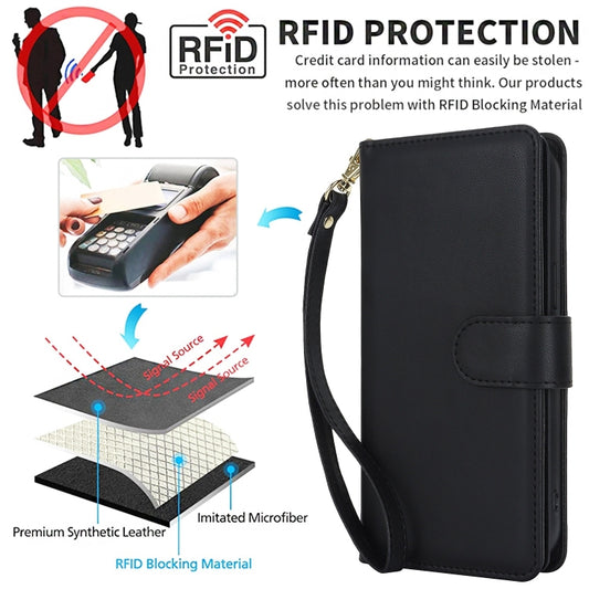 For iPhone 16 Pro Multi-Card Wallet RFID Leather Phone Case(Black) by buy2fix