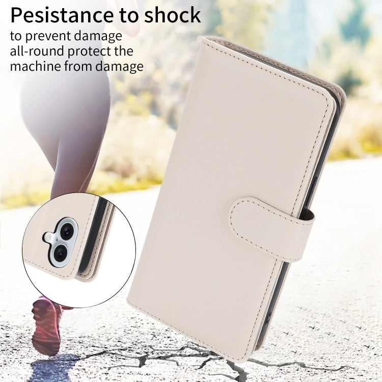 For iPhone 16 Plus Multi-Card Wallet RFID Leather Phone Case(Apricot) by buy2fix