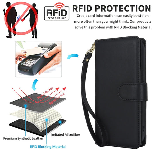 For Samsung Galaxy S24+ / S25+ 5G Multi-Card Wallet RFID Leather Phone Case(Black) by buy2fix