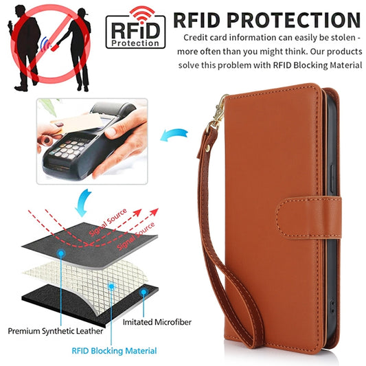 For Samsung Galaxy S24+ / S25+ 5G Multi-Card Wallet RFID Leather Phone Case(Brown) by buy2fix