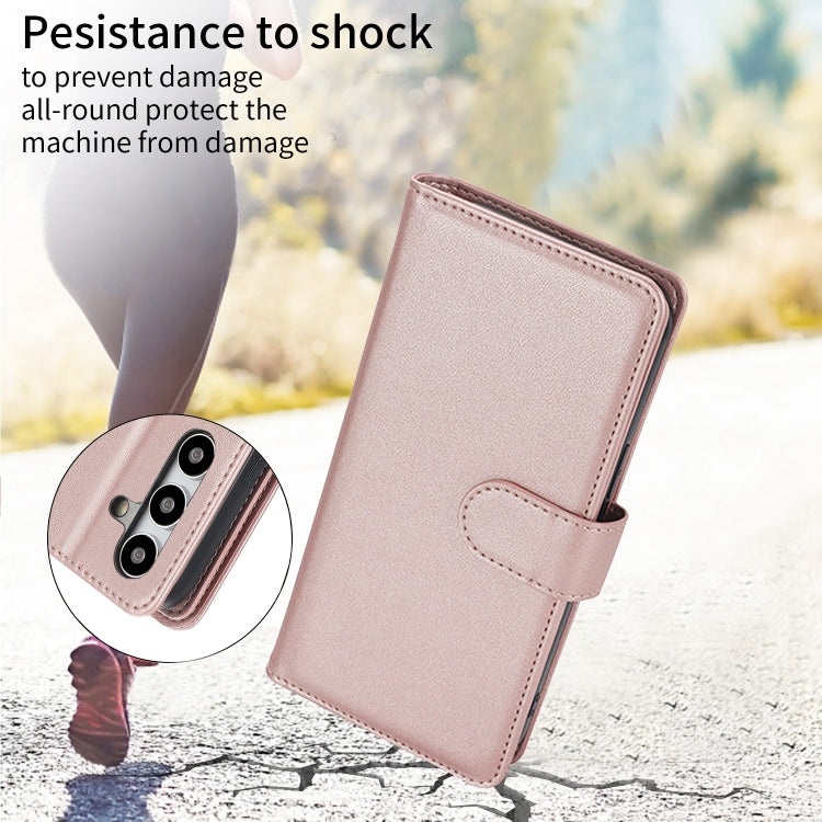 For Samsung Galaxy S24 / S25 5G Multi-Card Wallet RFID Leather Phone Case(Rose Gold) by buy2fix