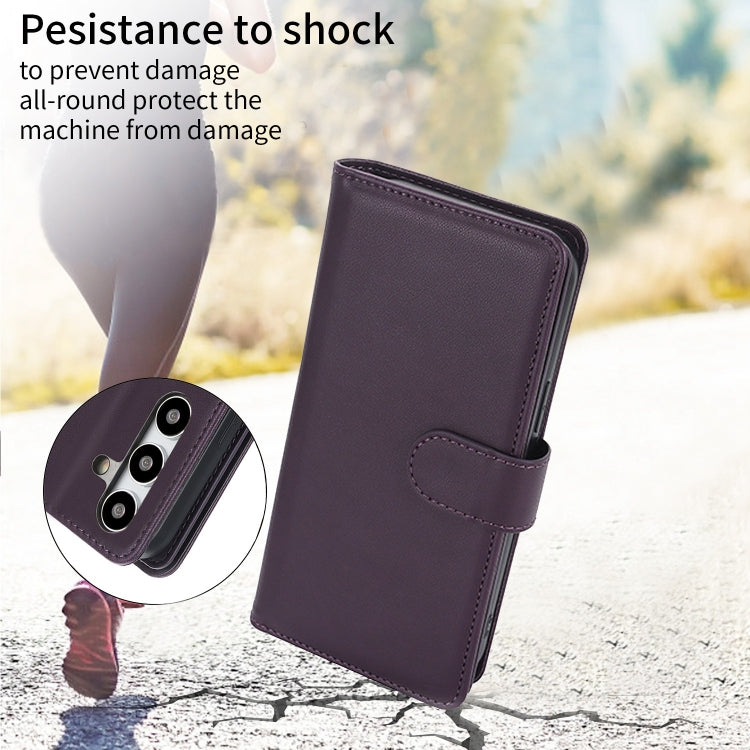 For Samsung Galaxy S24 / S25 5G Multi-Card Wallet RFID Leather Phone Case(Dark Purple) by buy2fix