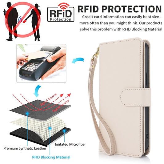 For Samsung Galaxy S24 / S25 5G Multi-Card Wallet RFID Leather Phone Case(Apricot) by buy2fix