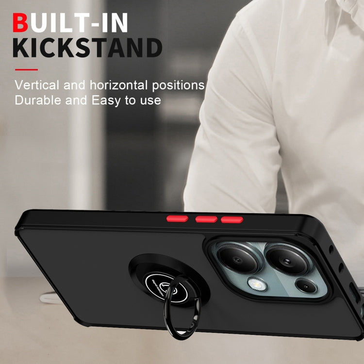 For Xiaomi Redmi Note 13 Pro 4G Q Shadow 1 Series TPU + PC Phone Case with Ring(Black+Black) by buy2fix