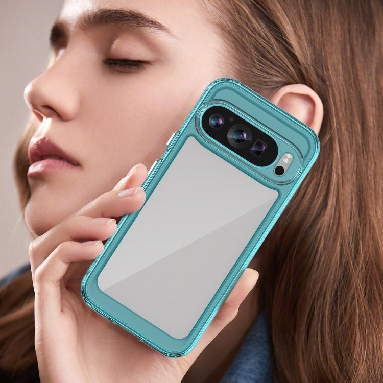 For Google Pixel 9 Colorful Series Acrylic Hybrid TPU Phone Case(Transparent Blue) by buy2fix