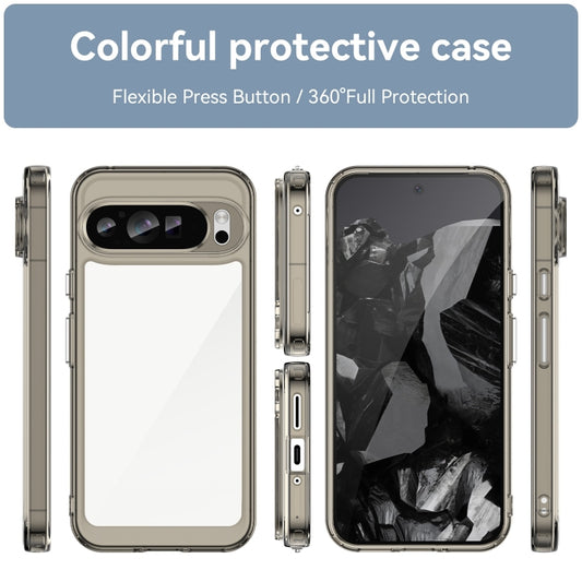 For Google Pixel 9 Pro Colorful Series Acrylic Hybrid TPU Phone Case(Transparent Grey) by buy2fix