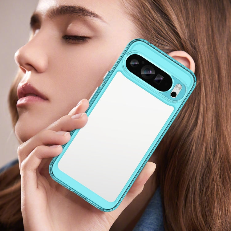 For Google Pixel 9 Pro XL Colorful Series Acrylic Hybrid TPU Phone Case(Transparent Blue) by buy2fix