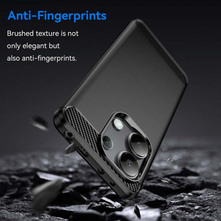 For Xiaomi Redmi Note 13 4G Global Brushed Texture Carbon Fiber TPU Phone Case(Black) - Xiaomi Cases by buy2fix | Online Shopping UK | buy2fix
